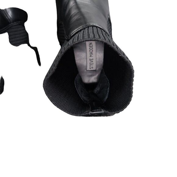 Steve Madden Shoe Women 11 Boots Fashion Platform Block Heel Hutch Pull On Black - Picture 10 of 16